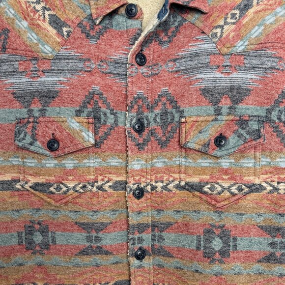 CODY JAMES MEN'S SPOKANE SOUTHWESTERN PRINT SHERPA SHACKET WESTERN RODEO LARGE - Picture 7 of 12